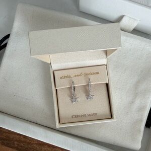 Sterling Silver Star Huggie Hoops